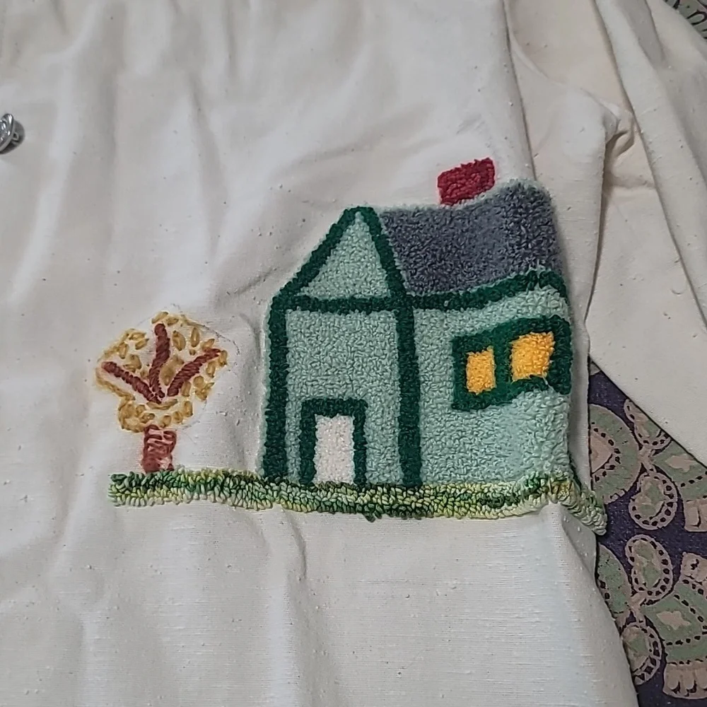 One-of-a-Kind Vintage Hand Embroidered Light Weight Linen Jacket - Picture 4 of 12